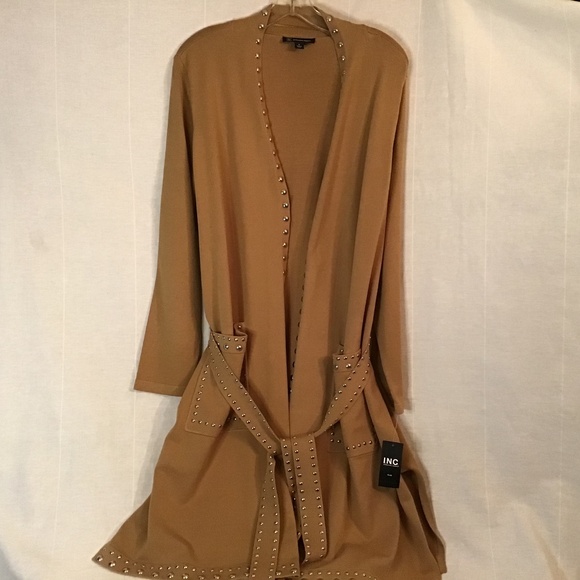 NWT- I.N.C. International Concepts Women’s Studded Camel Color Plus Size Cadigan - Picture 1 of 8